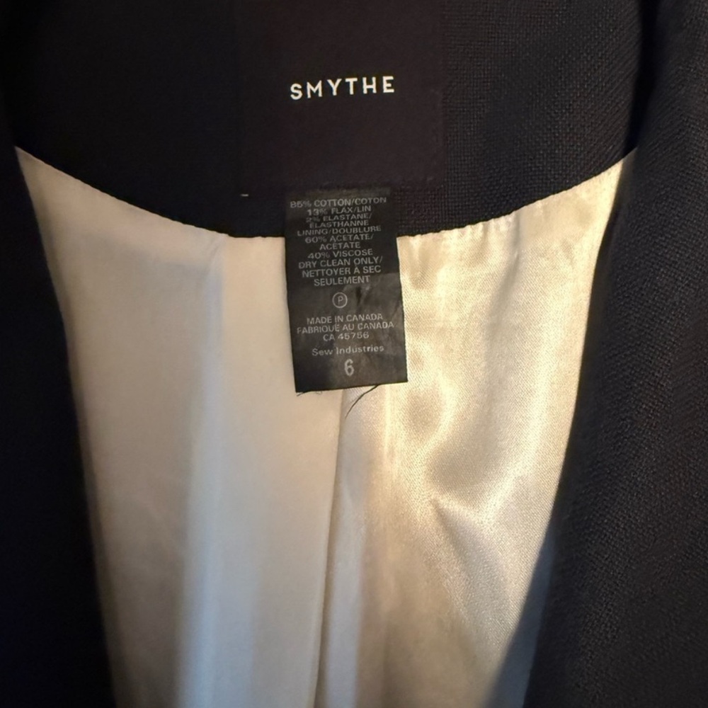 Smythe Navy Longline Blazer Coat - Picture 6 of 7